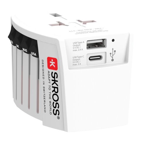SKROSS Adaptateur de voyage universel MUV 2-Pôles avec USB blanc | sans marquage | non disponible | non disponible