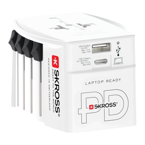 SKROSS Adaptateur de voyage universel MUV 65W PD avec USB blanc | sans marquage | non disponible | non disponible
