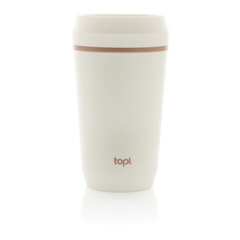 Mug 354 ml avec couvercle 360 en plastique recyclé Topl marron | sans marquage | non disponible | non disponible