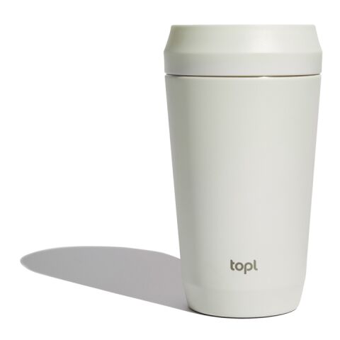 Mug 354 ml avec couvercle 360 en acier recyclé Topl marron | sans marquage | non disponible | non disponible