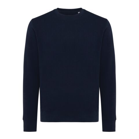 Sweater léger à col rond en coton recyclé Iqoniq Etosha bleu marine | 5XL | sans marquage | non disponible | non disponible | non disponible