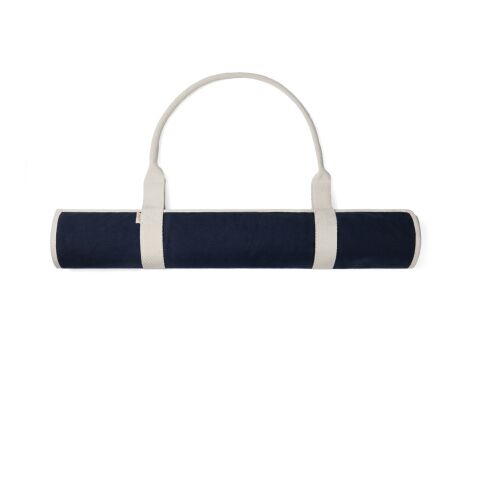 VINGA Tapis de plage en toile recyclée AWARE™ Volonne bleu-blanc cassé | sans marquage | non disponible | non disponible | non disponible