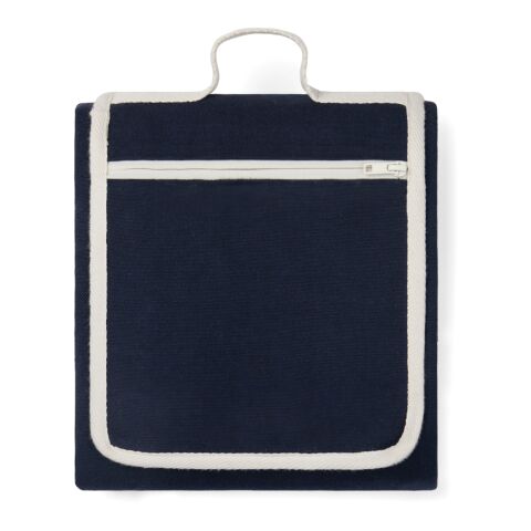 VINGA Couverture pique-nique en toile AWARE™ Volonne bleu-blanc cassé | sans marquage | non disponible | non disponible | non disponible