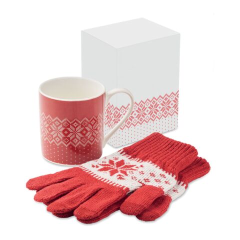 Set mug et gants hiver rouge | sans marquage | non disponible | non disponible | non disponible