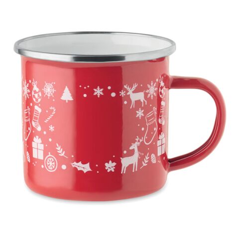 Mug de Noël en émail 300ml rouge