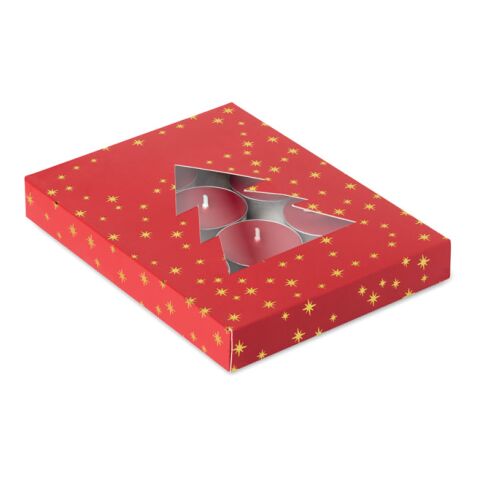 Set de bougies chauffe-plat rouge