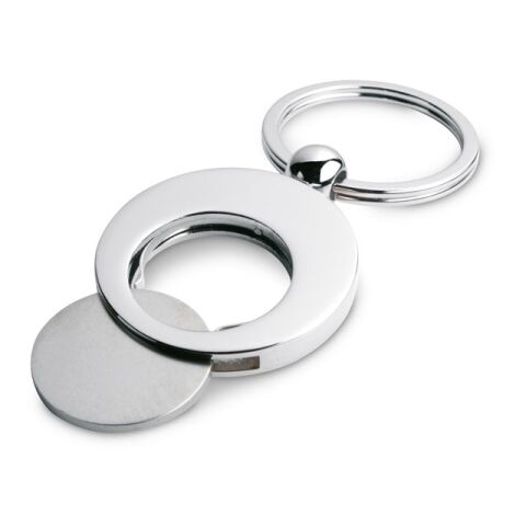 Porte-clés avec jeton argent brillant | sans marquage | non disponible | non disponible