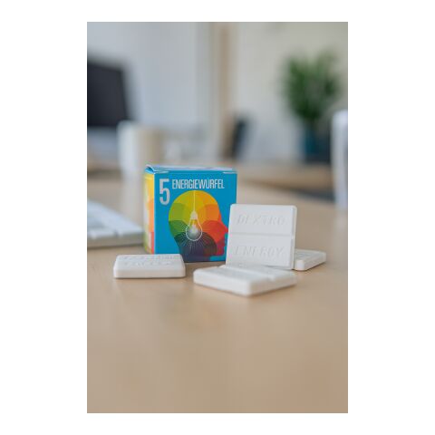 Mini-cube publicitaire avec Dextro Energy* blanc | sans marquage