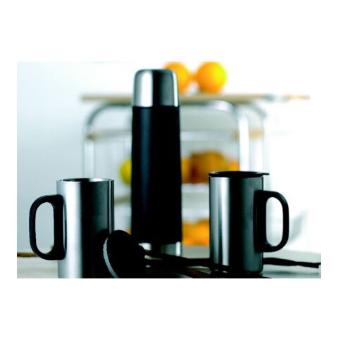 Bouteille thermos 2 tasses noir | sans marquage | non disponible | non disponible | non disponible