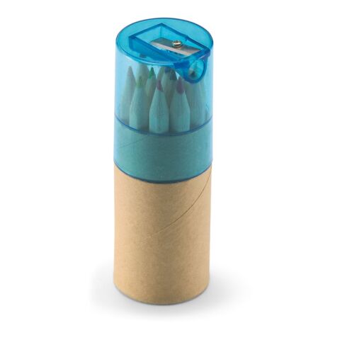 Tube 12 crayons de couleur bleu transparent | sans marquage | non disponible | non disponible | non disponible