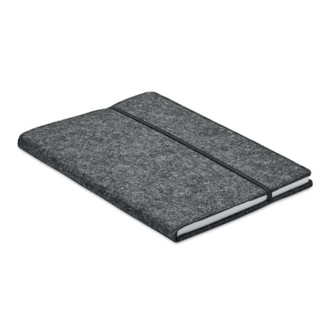 Carnet A5 en feutre RPET gris foncé | sans marquage | non disponible | non disponible | non disponible