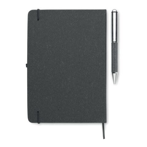 Carnet en cuir recyclé et stylo noir | sans marquage | non disponible | non disponible | non disponible