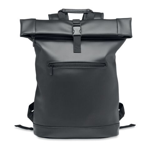 Sac à dos enroulable en PU noir | sans marquage | non disponible | non disponible