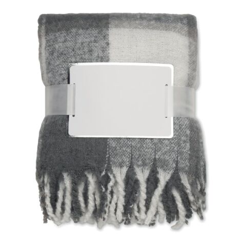 Couverture en mohair à carreaux gris | sans marquage | non disponible | non disponible | non disponible