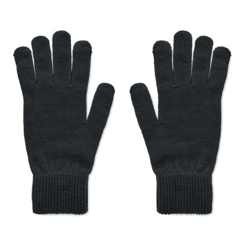 Gants tricotés en RPET noir | sans marquage | non disponible | non disponible | non disponible