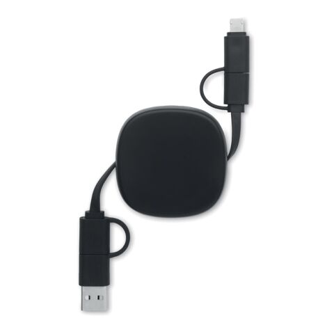 Câble de charge rétractable 60W noir | sans marquage | non disponible | non disponible | non disponible