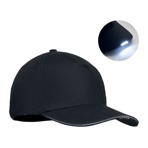 Casquette en coton LED à 5 pans noir | sans marquage | non disponible | non disponible | non disponible