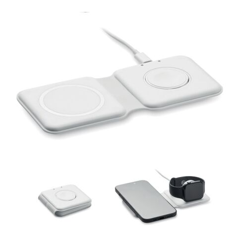 Chargeur pliable 2 en 1 15W blanc | sans marquage | non disponible | non disponible | non disponible