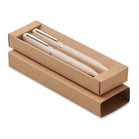 Set de stylo paille de blé/ABS beige | sans marquage | non disponible | non disponible | non disponible
