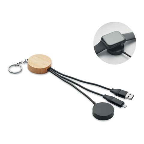 Porte-clés câble 4 en 1 60W noir | sans marquage | non disponible | non disponible | non disponible