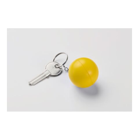 Porte-clés boule en PU jaune | sans marquage | non disponible | non disponible