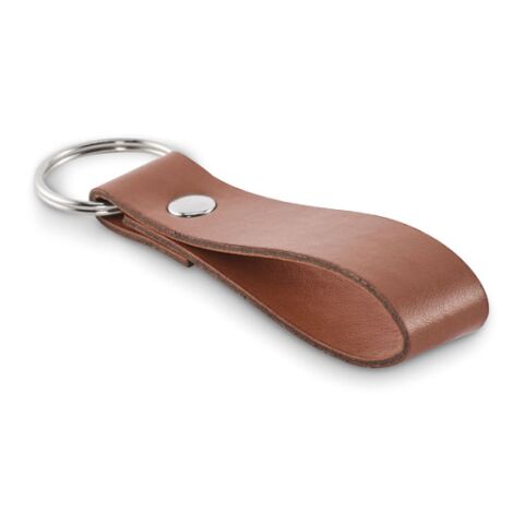 Porte-clés à boucle en PU marron
