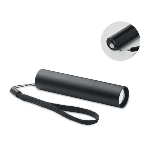 Lampe rechargeable en alu. noir | sans marquage | non disponible | non disponible