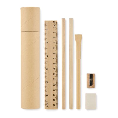 Set d&#039;écriture tube en papier beige | sans marquage | non disponible | non disponible | non disponible