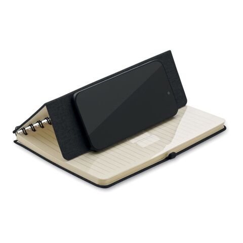 Cahier A5 support de téléphone noir | sans marquage | non disponible | non disponible | non disponible