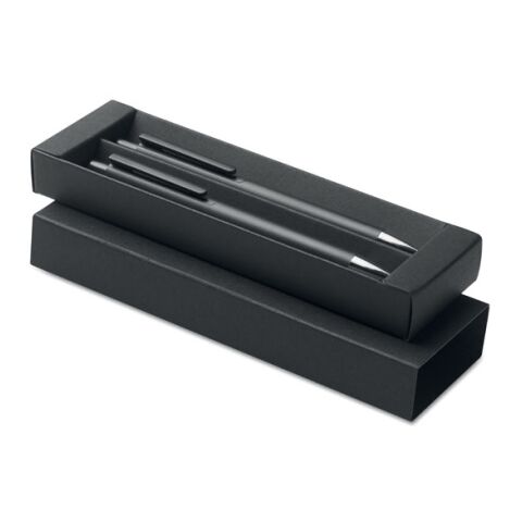 Set de stylos en alu. recyclé noir | sans marquage | non disponible | non disponible | non disponible