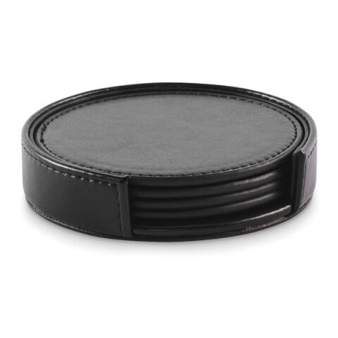Lot de 4 sous-verres en PU noir | sans marquage | non disponible | non disponible | non disponible