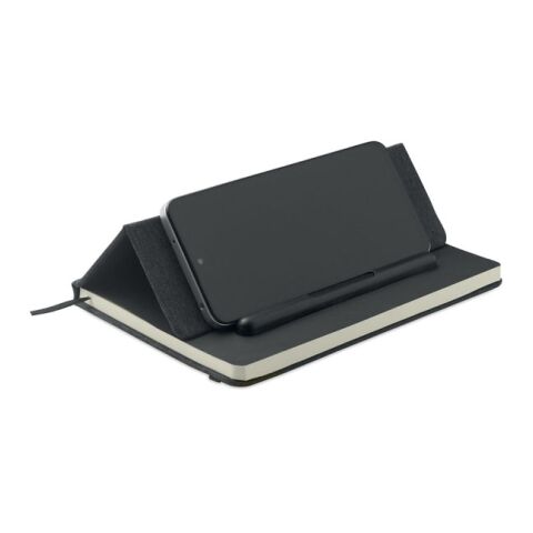 Cahier A5 support de téléphone noir | sans marquage | non disponible | non disponible | non disponible