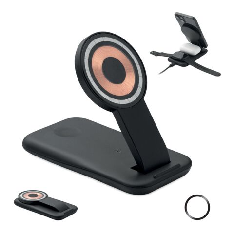Chargeur sans fil 3 en 1 15W noir | sans marquage | non disponible | non disponible | non disponible