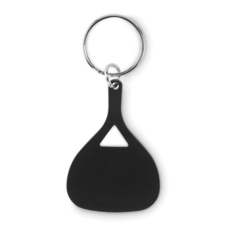 Porte-clés en aluminium noir | sans marquage | non disponible | non disponible