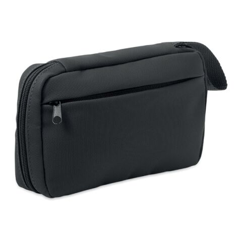 Trousse de toilette 600D RPET noir | sans marquage | non disponible | non disponible | non disponible