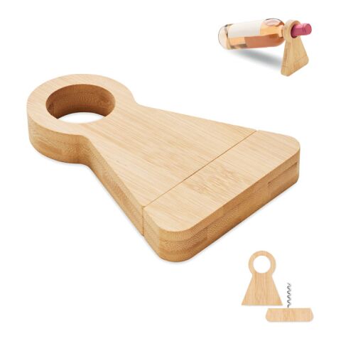 Support décapsuleur en bambou bois