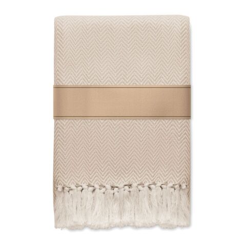 Couverture en polycoton beige