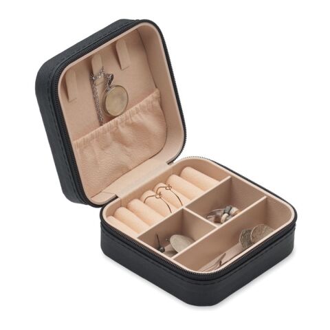 Boîte à bijoux de voyage en PU noir