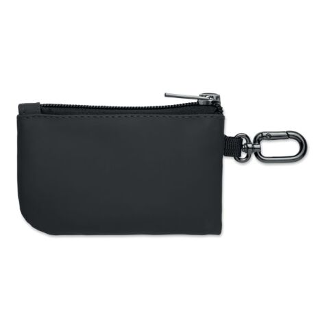 Porte-monnaie PU et mousqueton noir