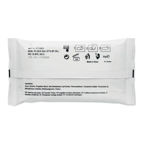 10 lingettes nettoyantes blanc | sans marquage | non disponible | non disponible | non disponible