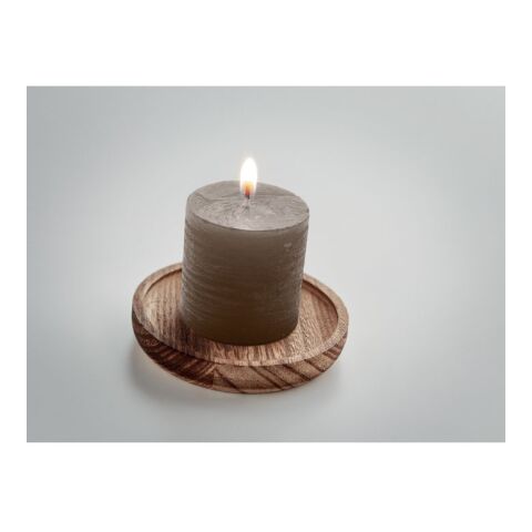 Bougeoir rond avec bougie gris | sans marquage | non disponible | non disponible