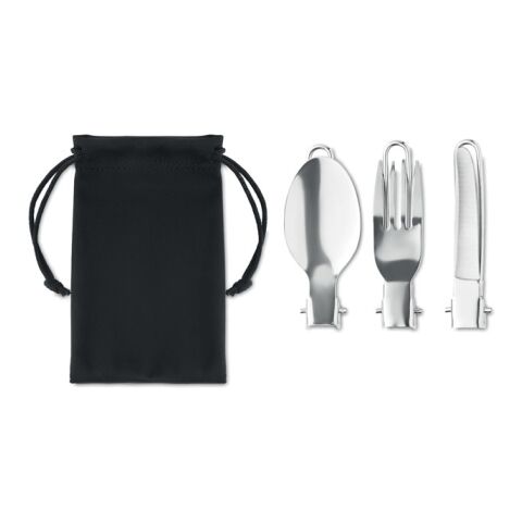 Set de 3 couverts de camping noir | sans marquage | non disponible | non disponible | non disponible