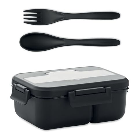 Lunch box et couverts en PP noir | sans marquage | non disponible | non disponible | non disponible