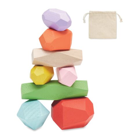 8 stacking wood rocks in pouch beige | sans marquage | non disponible | non disponible | non disponible