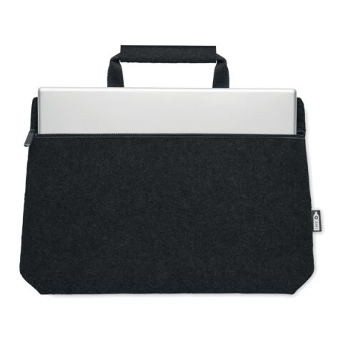 RPET felt zippered laptop bag noir | sans marquage | non disponible | non disponible | non disponible