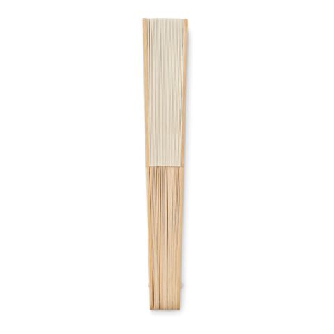 Éventail en bambou beige