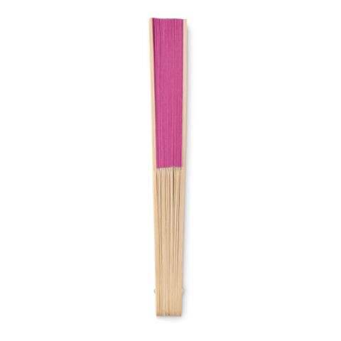 Éventail en bambou fuchsia