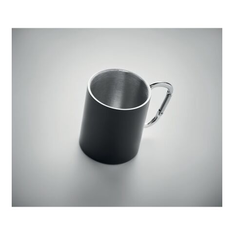 Double wall metal mug 300 ml noir | sans marquage | non disponible | non disponible | non disponible