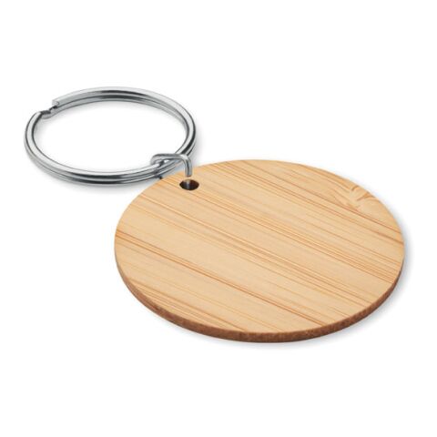 Porte-clés rond en bambou bois | sans marquage | non disponible | non disponible | non disponible