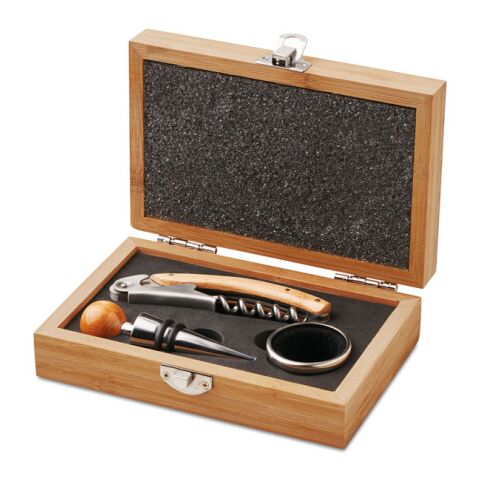 Coffret de sommelier en bambou bois | sans marquage | non disponible | non disponible